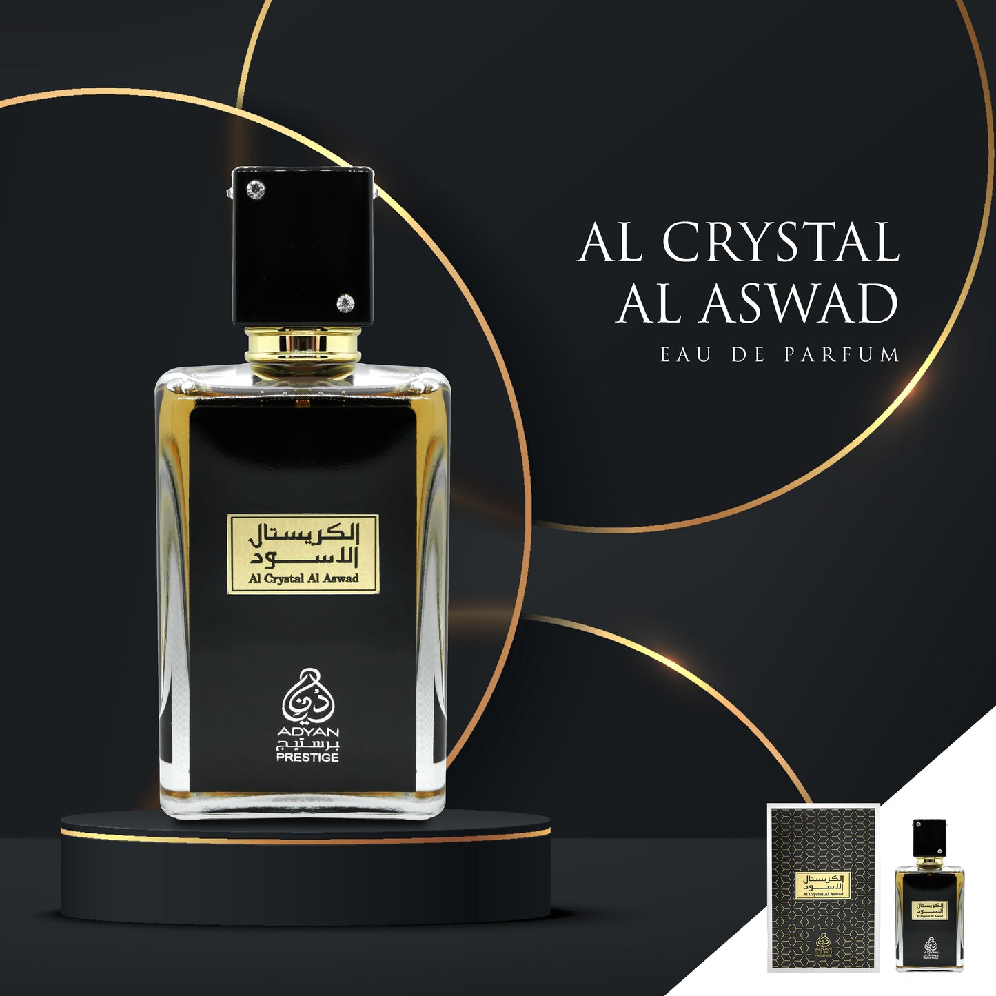 Apă de parfum ADYAN, AL CRYSTAL AL ASWAD, barbat, 100ML