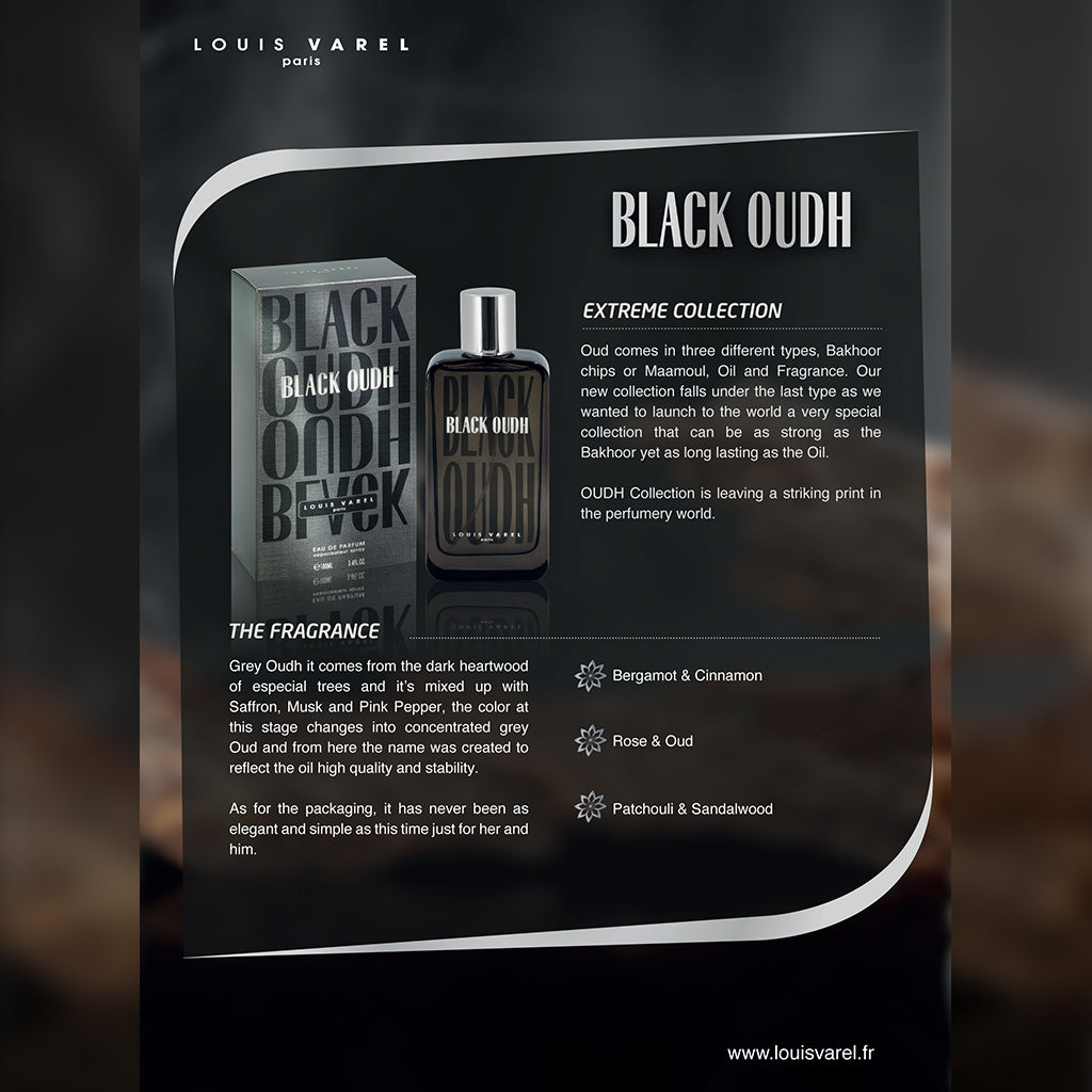 Parfum Louis Varel Black Oudh, apa de parfum 100 ml, unisex