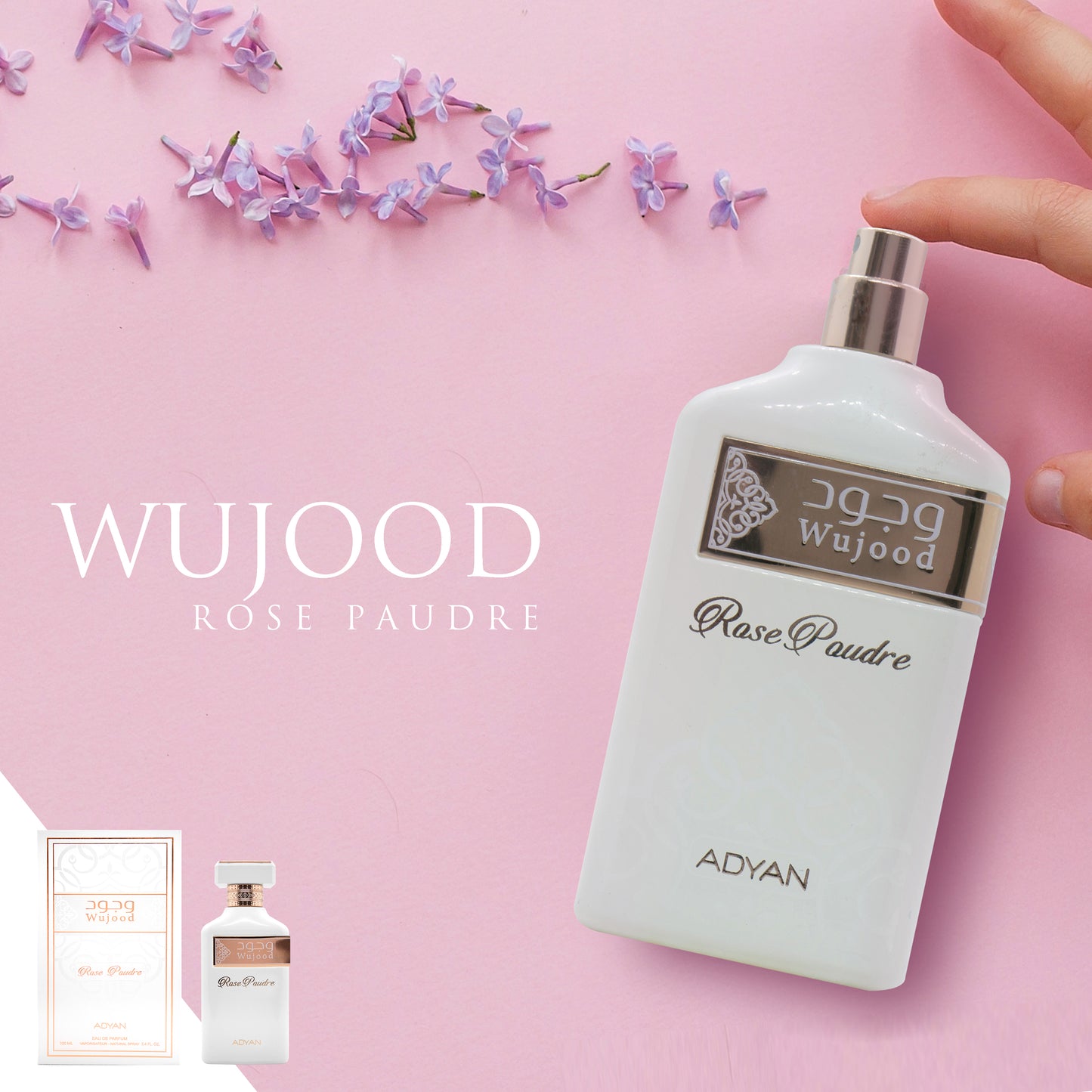 Apa de parfum Adyan, WUJOOD ROSE POUDRE, unisex, 100ml