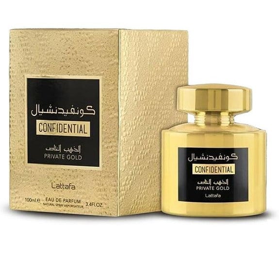 Parfum arabesc Confidential Private Gold by Lattafa, apa de parfum 100 ml, femei