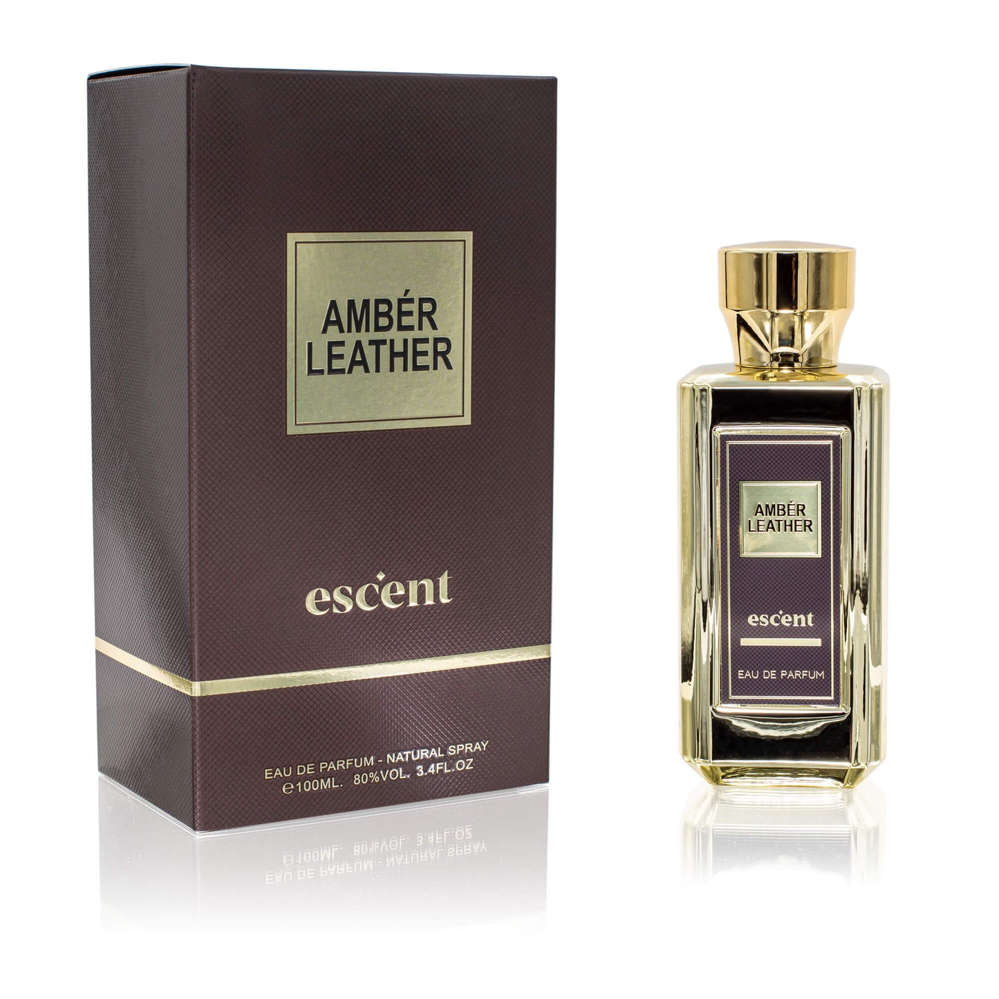 Apa de Parfum Escent Amber Leather, 100 ml, barbati